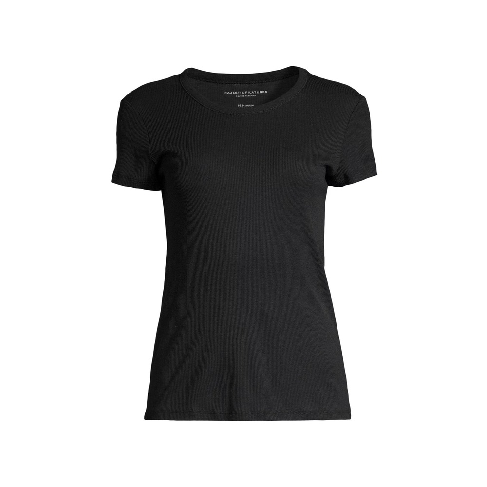 Majestic Filatures Black Deluxe Teeshirt 100% Cotton Garment Dye Size XS